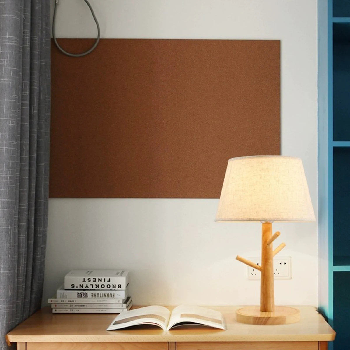 Zelqui LumoNordic, Wood & Linen Ambient Lamp