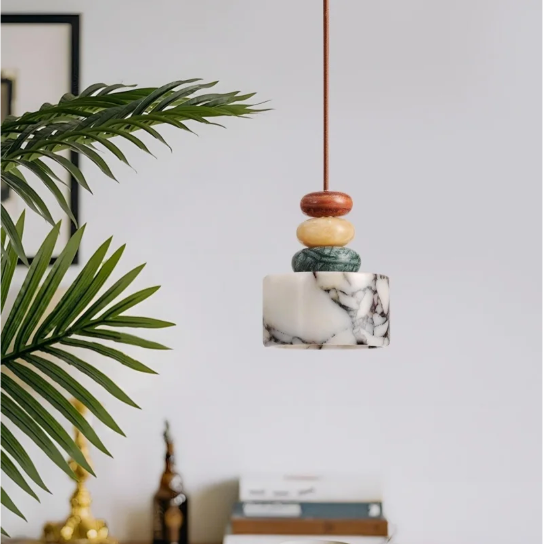 Zelqui MarbelaGlow, Artistic Stone & Marble Pendant Light